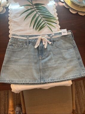 Hollister Light Blue Denim Mini Skirt